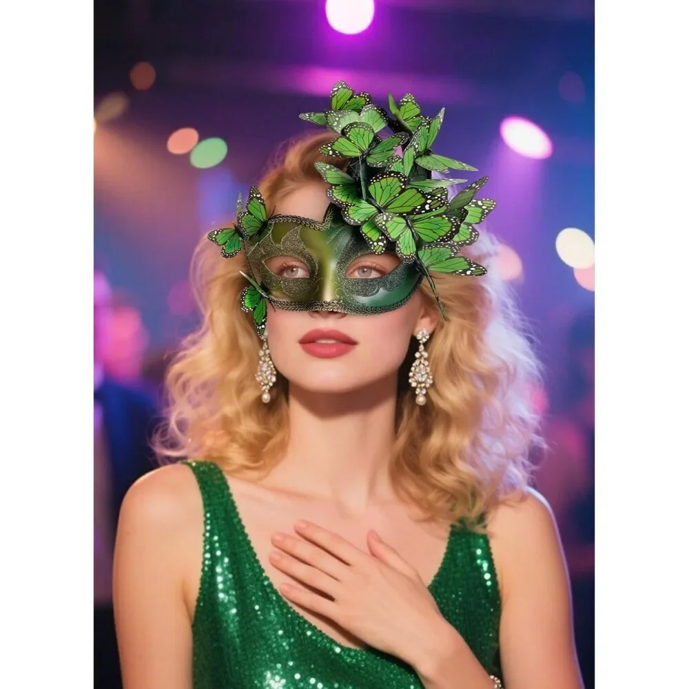 Butterfly Masquerade Mask Women Elegant Handmade Halloween Party Accessory